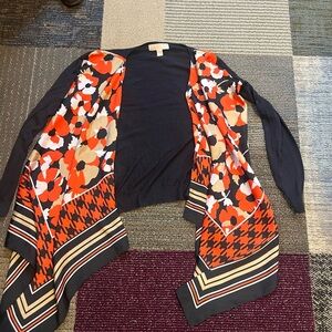 Michael Kors Black and Red Floral Cardigan